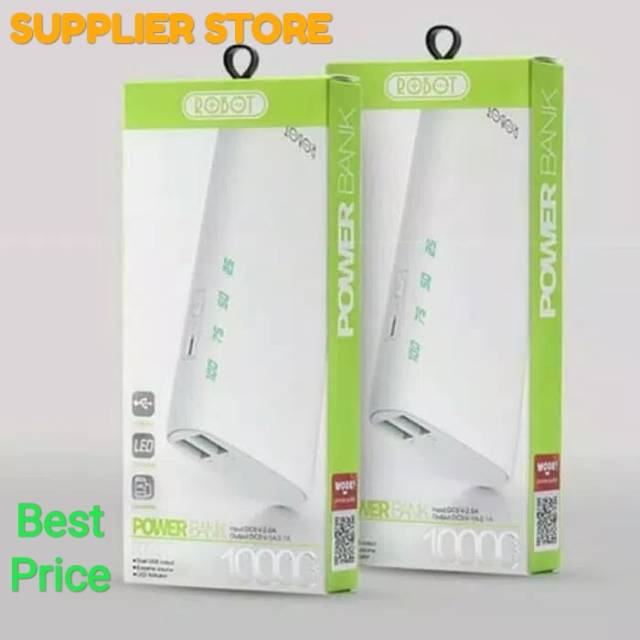 Powerbank Robot 10000mAh RT180 Powerbank Original Powerbank Bagus bergaransi