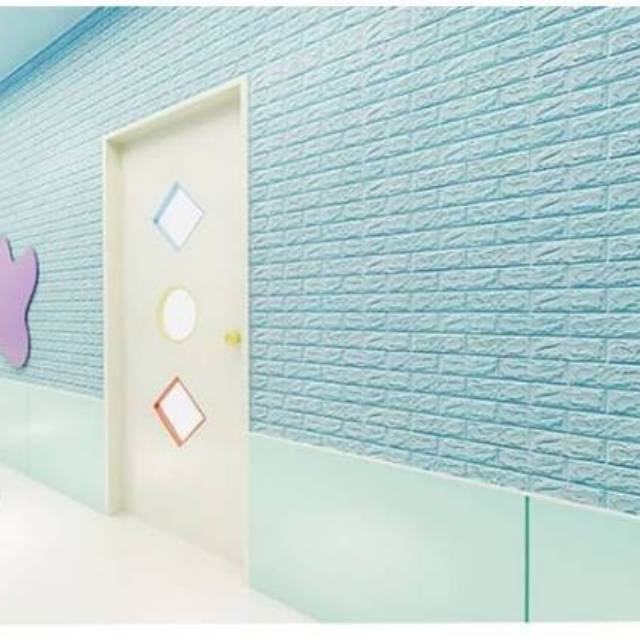 Wallpaper Foam 3D Stiker Dinding Dekorasi Minimalis Rumah Motif Bata Ukuran 70 x 77 cm-3