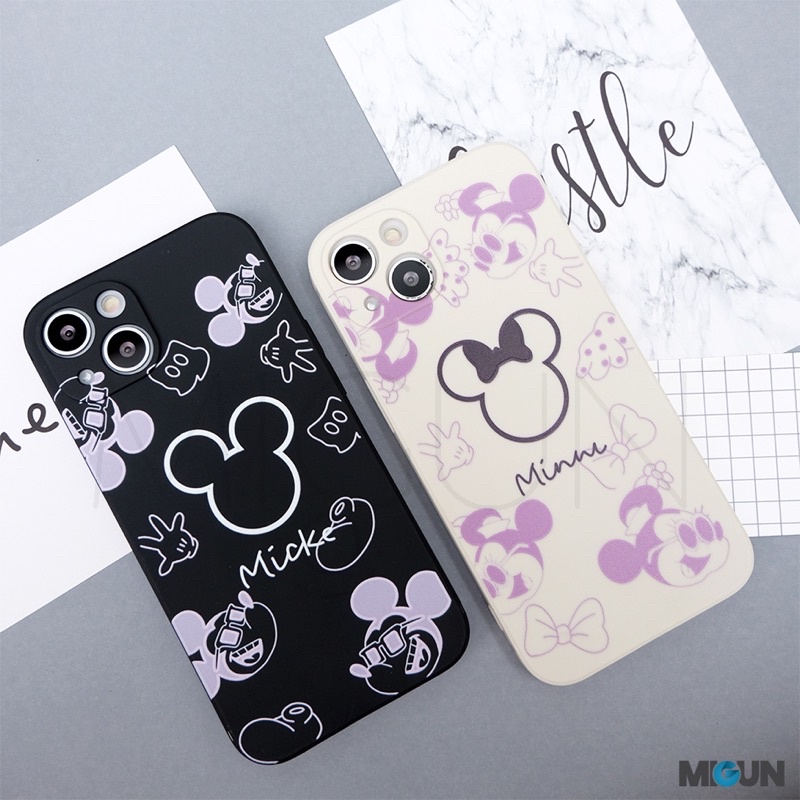 New! Mickey &amp; Minnie Case - Softcase fullcover for iPhone 11 12 13 PRO PROMAX 6 7 8 6+ 7+ 8+ X XR XSMAX