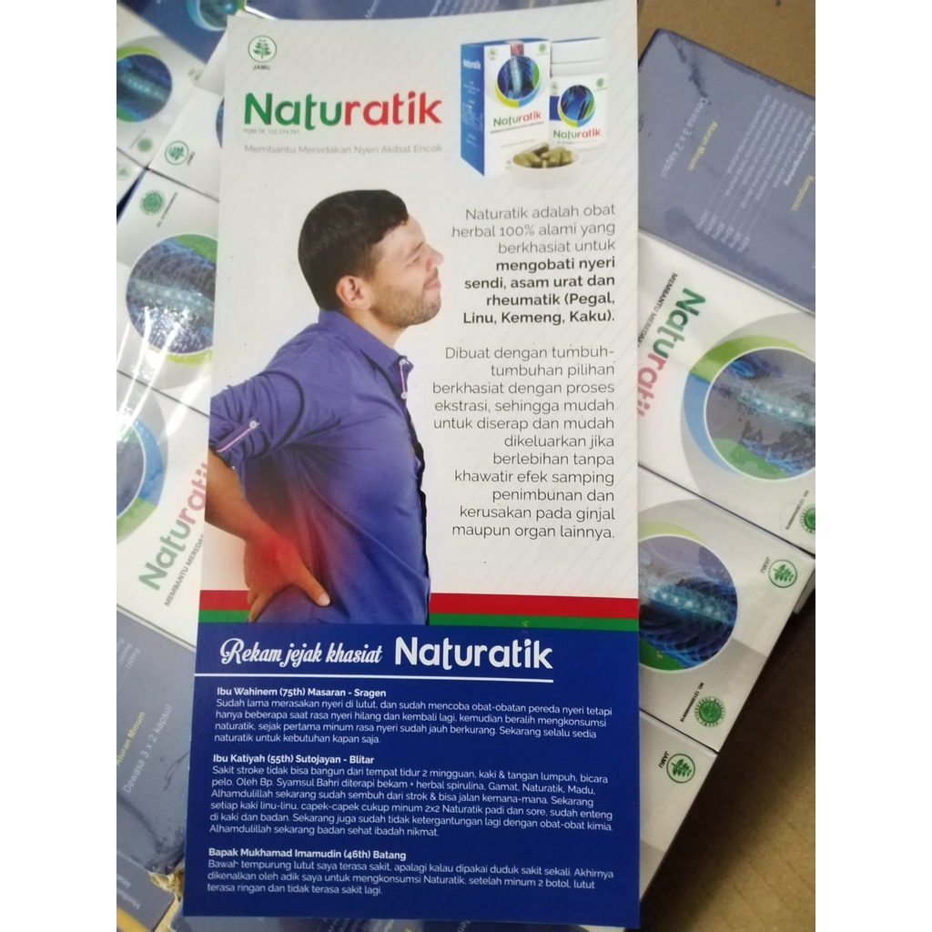 NATURATIK Naturafit / Obat Herbal Asam Urat Rematik PEGAL dan NYERI pada SENDI - ORIGINAL BPOM