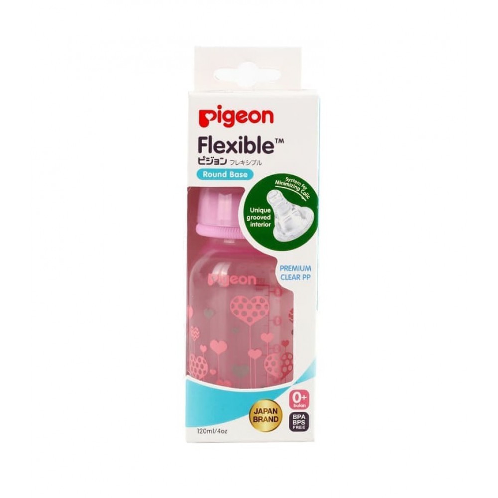 Pigeon Bottle Premium Clear PP 120ml - Pink