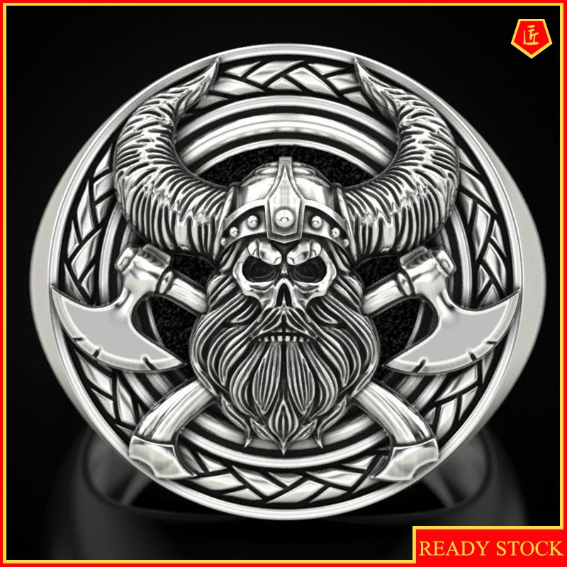 [Ready Stock]Retro Personality Skull Men's Ring