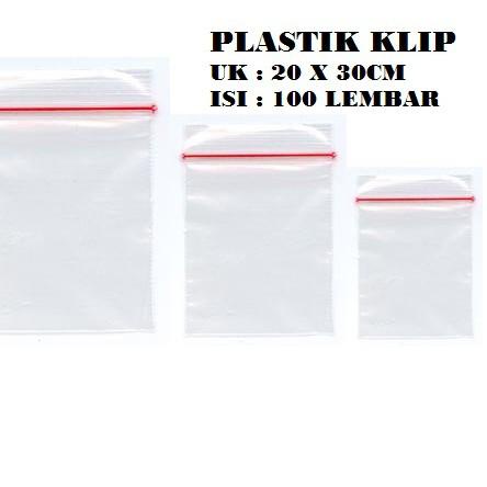 ✭ KANTONG PLASTIK KLIP KP UKURAN 20x30 / 20 X 30 CM BENING 100 LEMBAR ❋