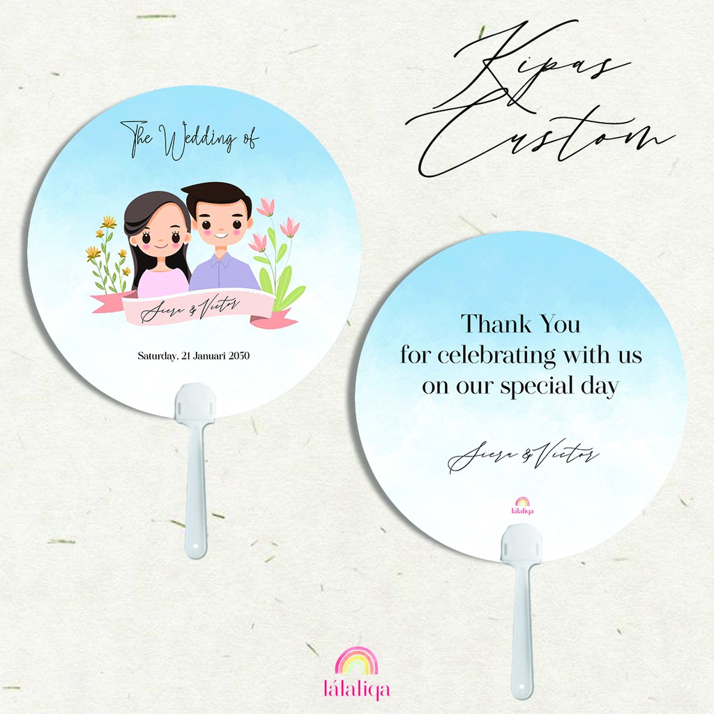 Kipas Custom/Souvenir Kipas/ Undangan Kipas/ Hanfan Kipas Custom Cetak Bolak Balik