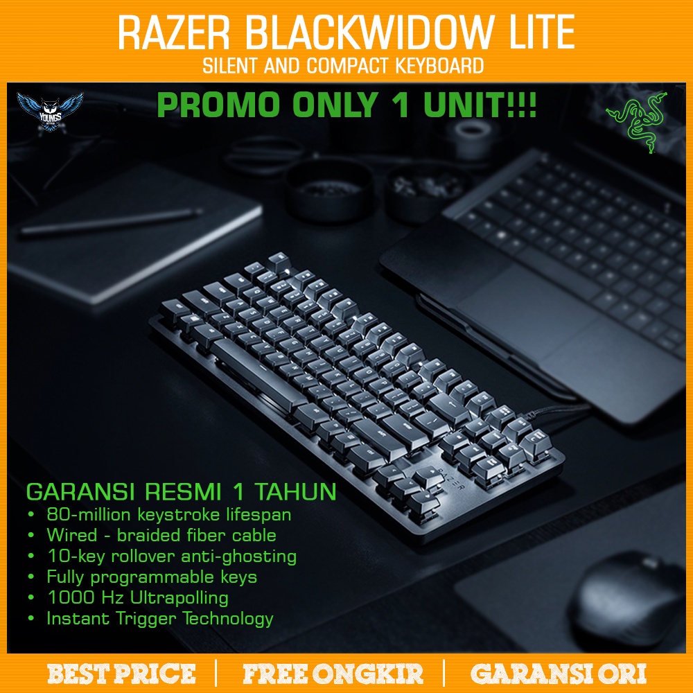 Gaming Keyboard Razer BlackWidow Lite - TKL Silent Mechanical Compact