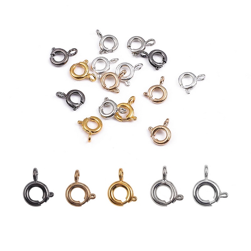 10pcs / Set Gesper / Cincin Metal 6mm Untuk Membuat Perhiasan / Kalung Rantai