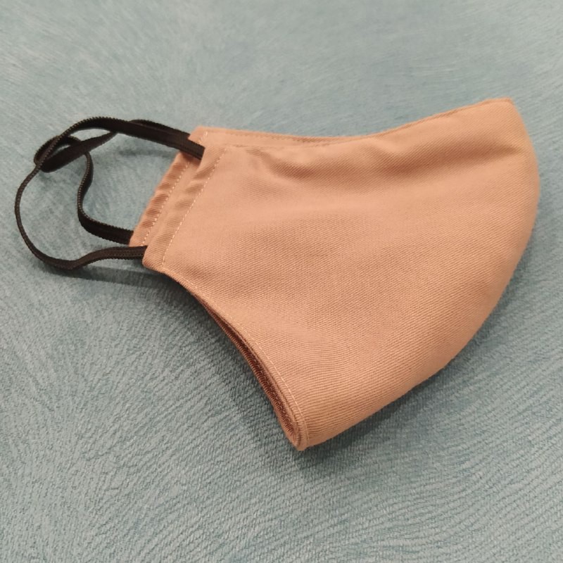 Masker Kain Katun 2 Lapis / Motif Polos Warna Coklat Susu