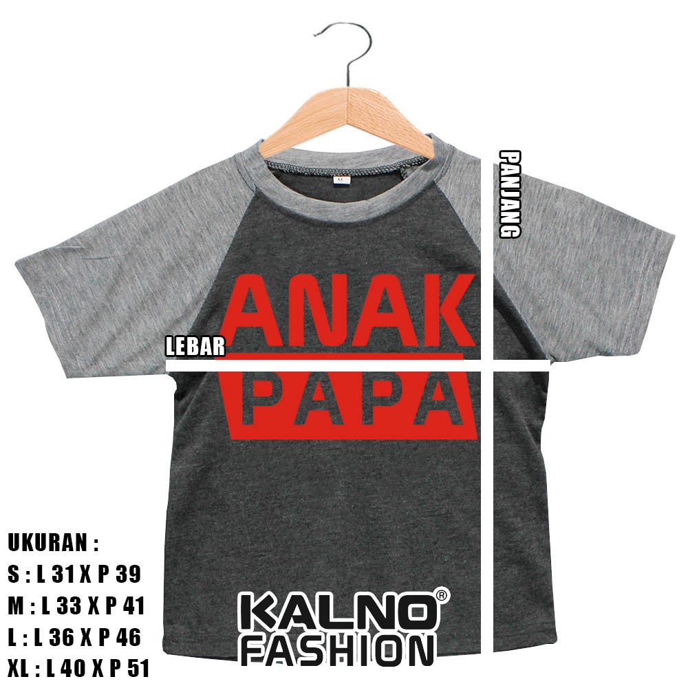 Baju kombinasi Print Anak PAPA MERAH K25 Umur 1-7 Tahun Ukuran S M L XL