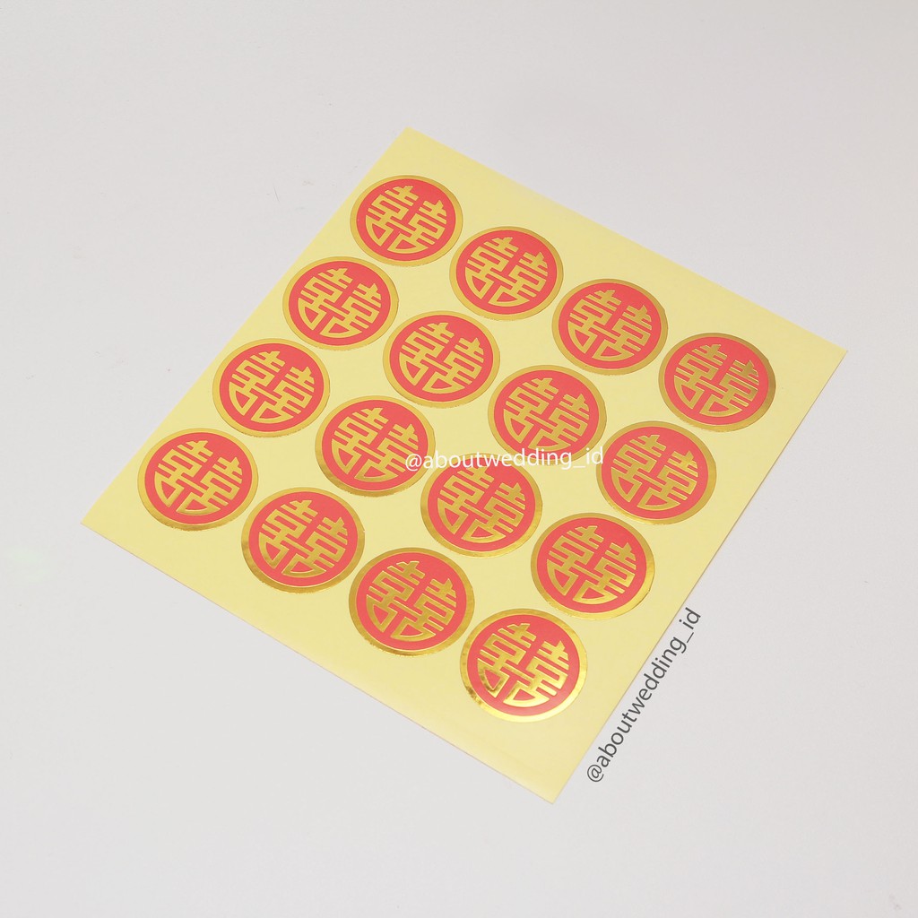 

Stiker Suangsi bulat Besar isi 3 Double Happiness