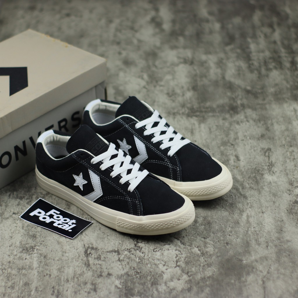 Sepatu Converse Cons Star Player Pro Ox Black White Suede - PREMIUM IMPORT
