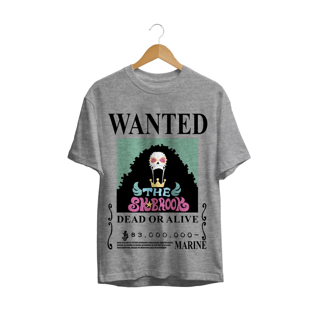 T-SHIRT BAJU ANIME ONE PIECE BROOK WANTED OP