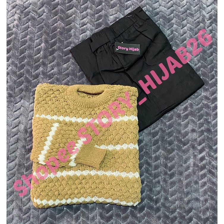 CHESSY SET + KESSIE SET  ( ATASAN + CELANA ) / BEST SELLER / BISA COD-Latte - black