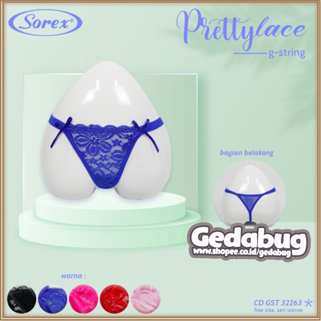 G String Cd Sorex 32263 Celana Dalam Wanita Renda Transparan Free Size - Gedabug