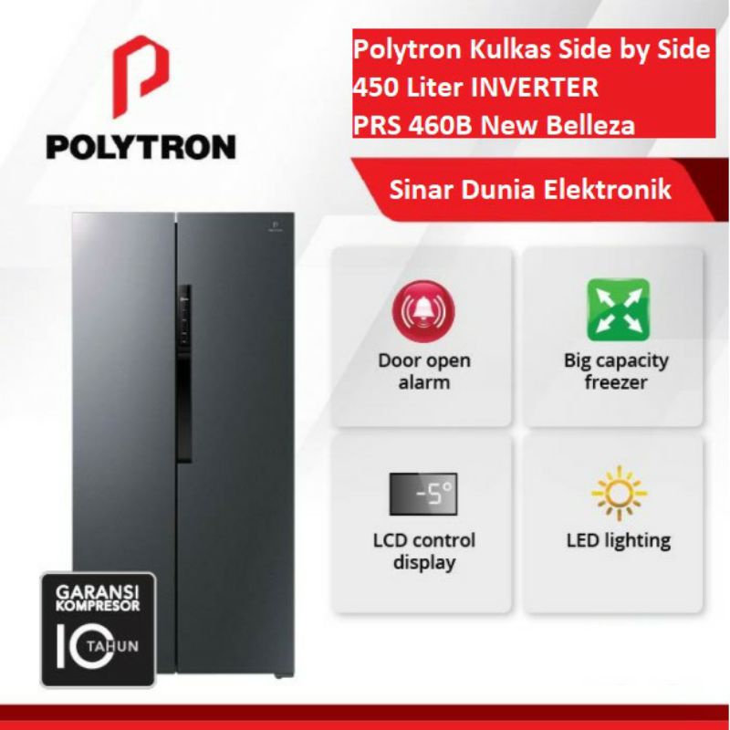 Kulkas Polytron Side by Side PRS 460B Kulkas Side By Side [460 L]