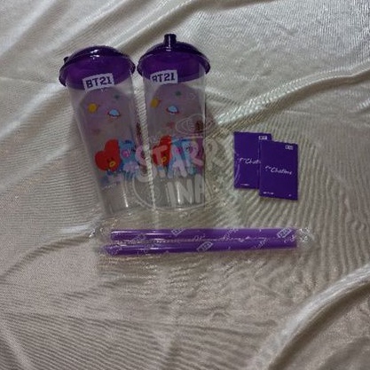 Tumbler chatime BT21 + magnet + straw
