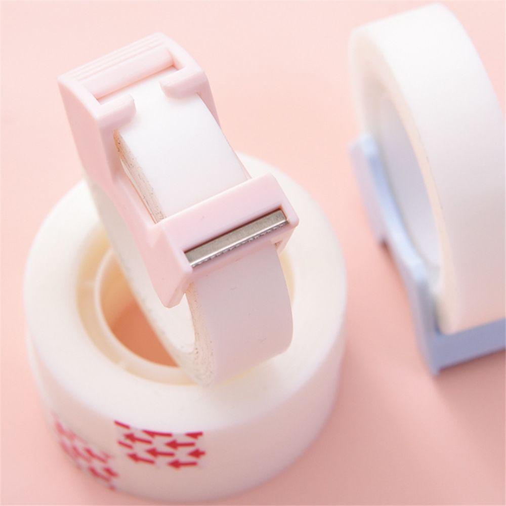 Lanfy Tape Perekat Belajar Office Correction Tape Kertas Tak Terlihat Lengket Bening Tape Dispenser