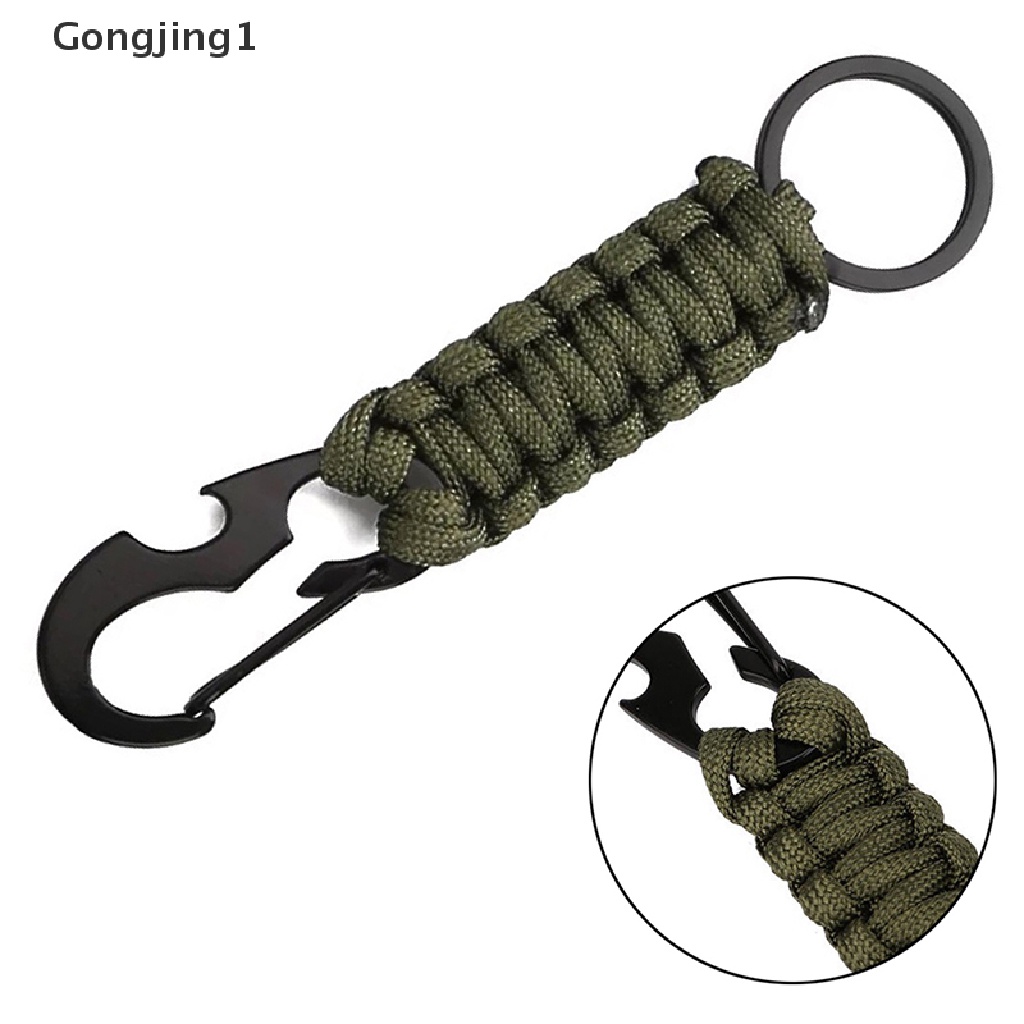 Gongjing1 Gantungan Kunci Tali Paracord Dengan Pembuka Botol Motif Camo Untuk Camping Outdoor