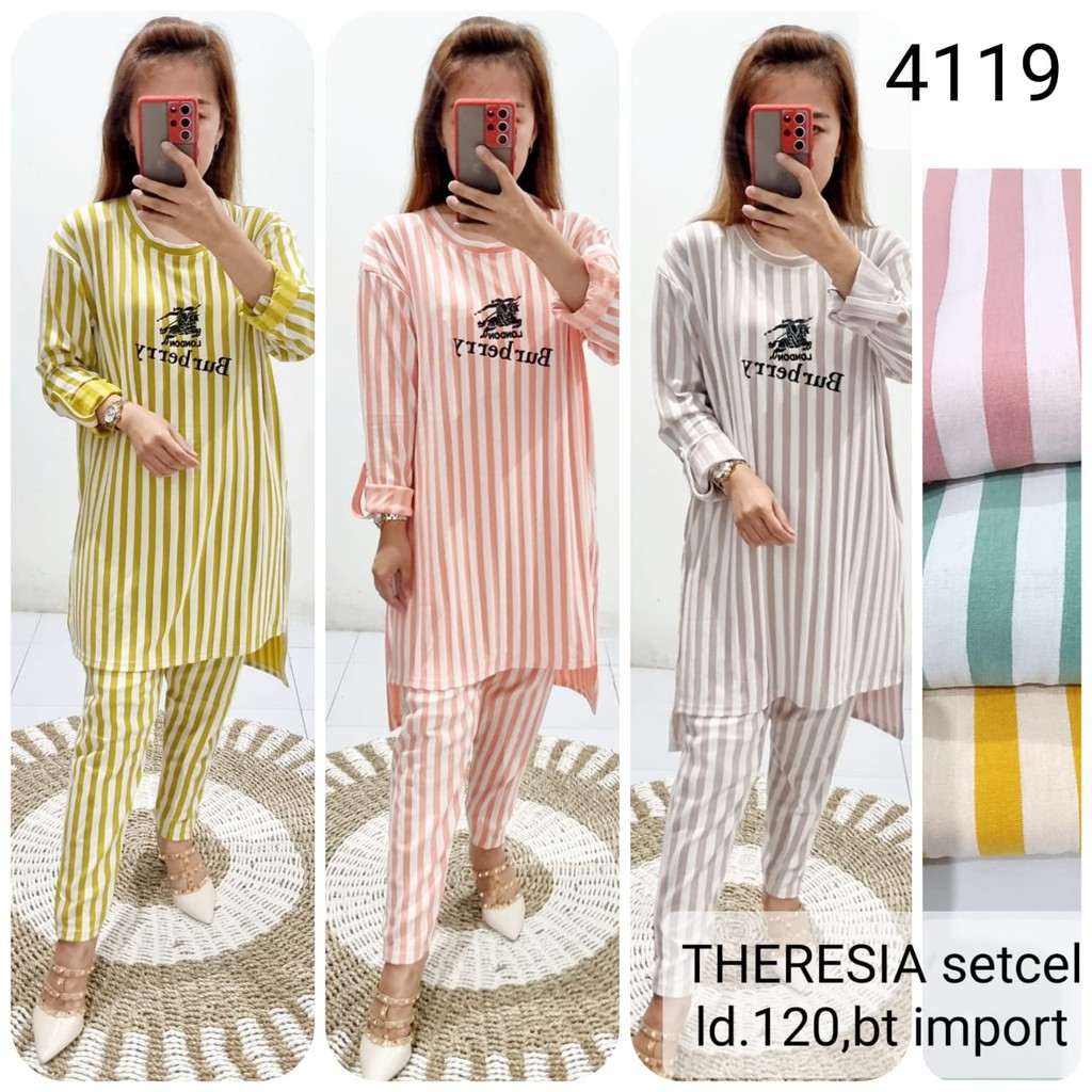 Sale... Set Tunik Salur Import jumbo 4119