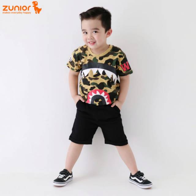 Celana Pendek Anak Premium Zunior Hitam 1-9 Tahun