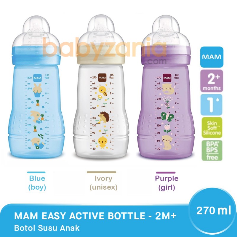 MAM Easy Active Baby Bottle Botol Susu Bayi 270 ml - Boy / Girl / Unisex