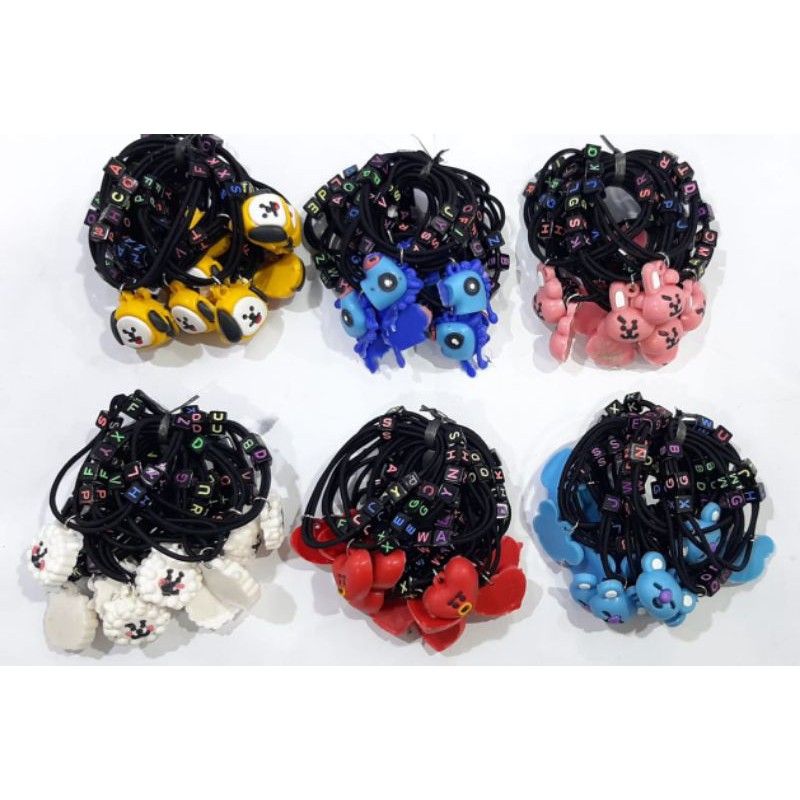 Gelang Tali Boneka BTS BT21 String Per Lusin 12pcs Grosir