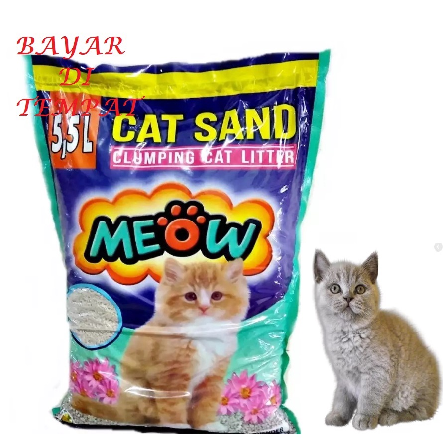 PASIR KUCING TERLARIS GUMPAL WANGI TERMURAH ISI 5,5 LITER MEOW CAT SAND