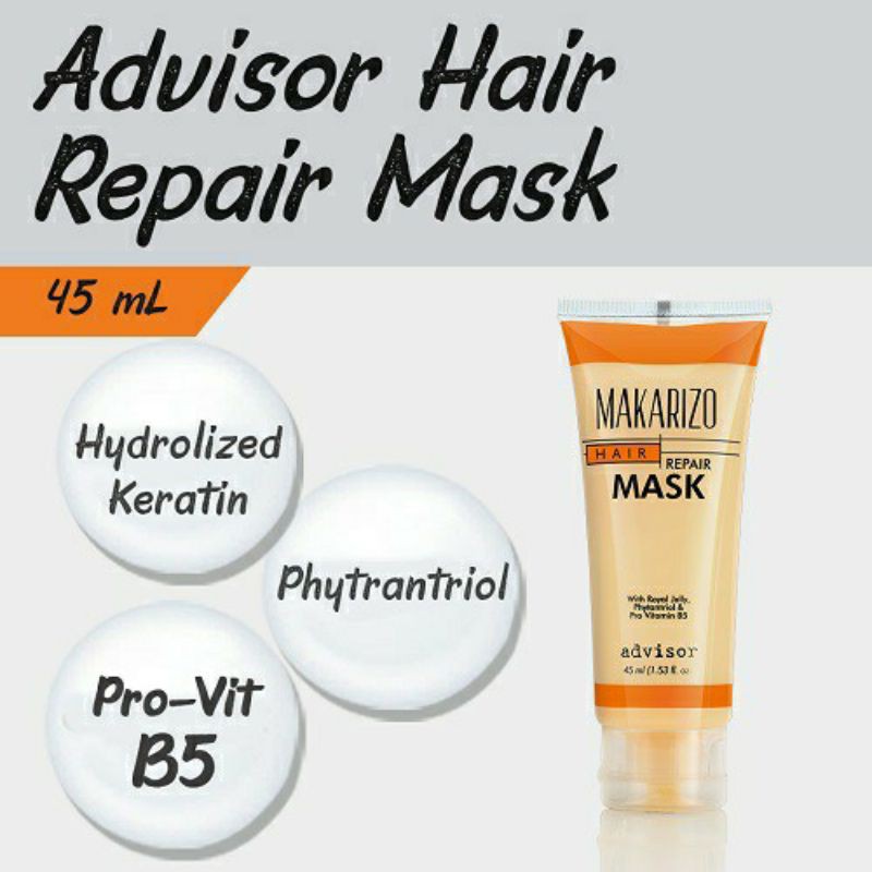 Makarizo Advisor Hair Repair Mask Tube 45 mL / Masker Rambut Makarizo / Makarizo Hair Mask