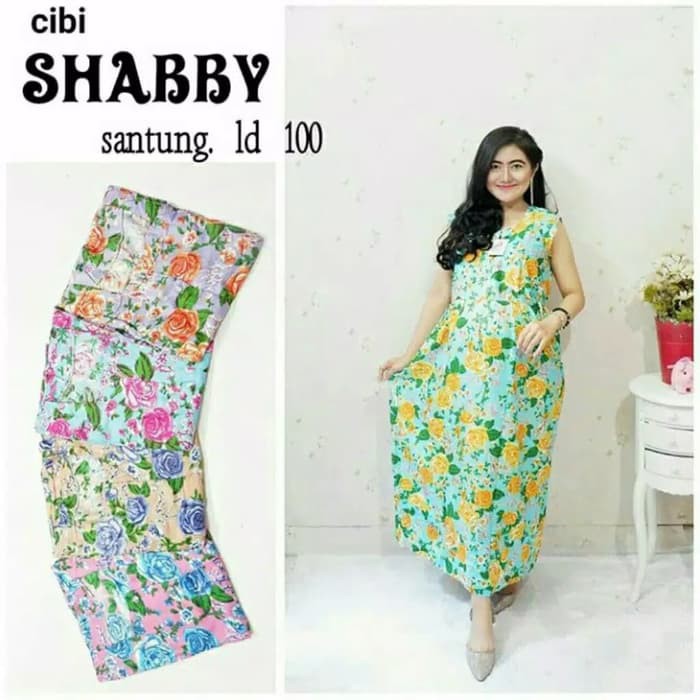 Daster Chibi Shabby Gaun Shabby Busui Longdress Kancing Shabby
