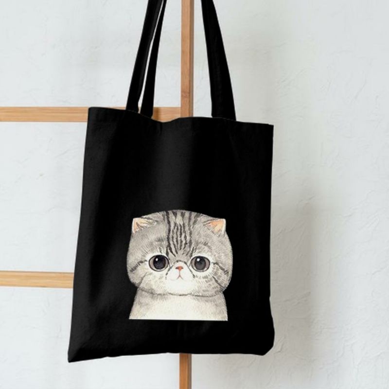 FLASH SALE 7.7 - [RESLETING + MUAT LAPTOP] KELUARGA KUCING TOTEBAG SEMI KANVAS | TOTEBAG RESLETING | TOTEBAG BESAR | TOTEBAG KOREA | TOTEBAG TEBAL | TOTEBAG LAPTOP | TOTEBAG NONGKI | TOTEBAG MOTIF | TOTEBAG NONGKRONG | TOTEBAG KUCING | TOTEBAG