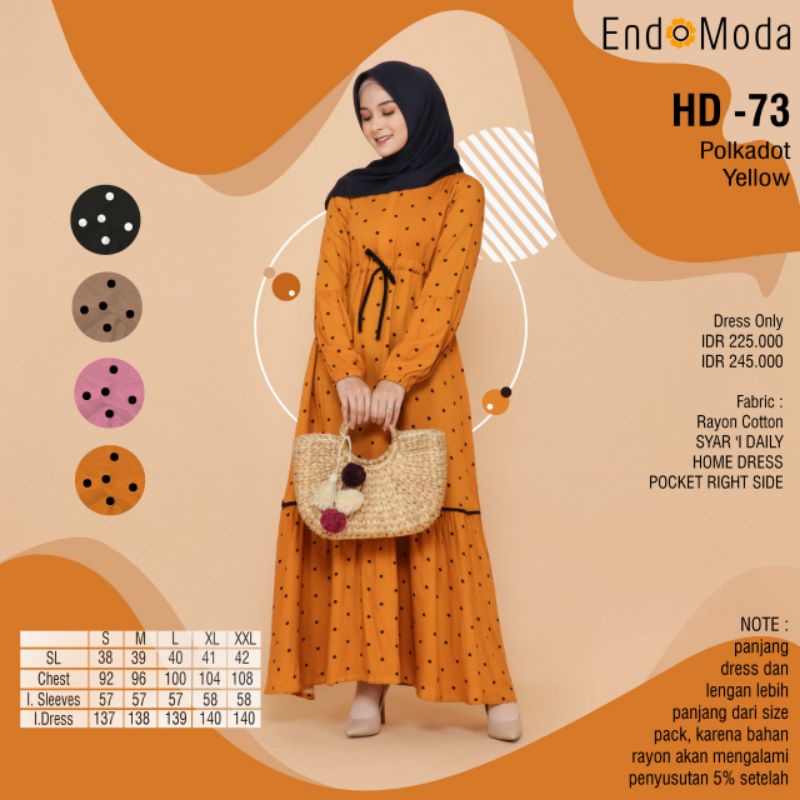Gamis Murah HD 73 Polkadot dari Endomoda