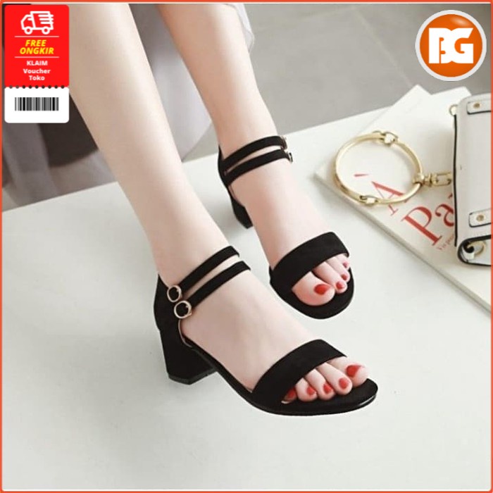 Hak Tahu Bludru Dv Us42 Sandal Wanita / Sendal Cewek Heels Abg Kondangan Wisuda Tali Santai Lucu