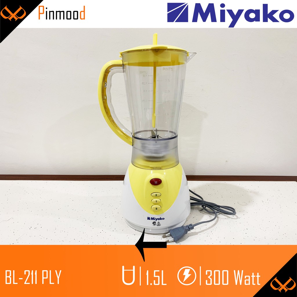 MIYAKO BLENDER BL-211 PLY [ 1,5 LITER ] PELUMAT 2 IN 1 PLASTIK DRY MILL BISA KERING