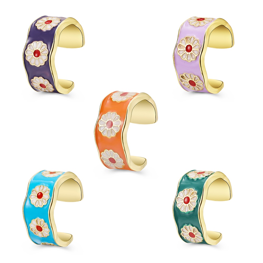 Korean Rings Daisy Inlaid Ring Jewelry Accessories Fashion Open Finger Ring Alloy Women Accessories   Party Beautiful