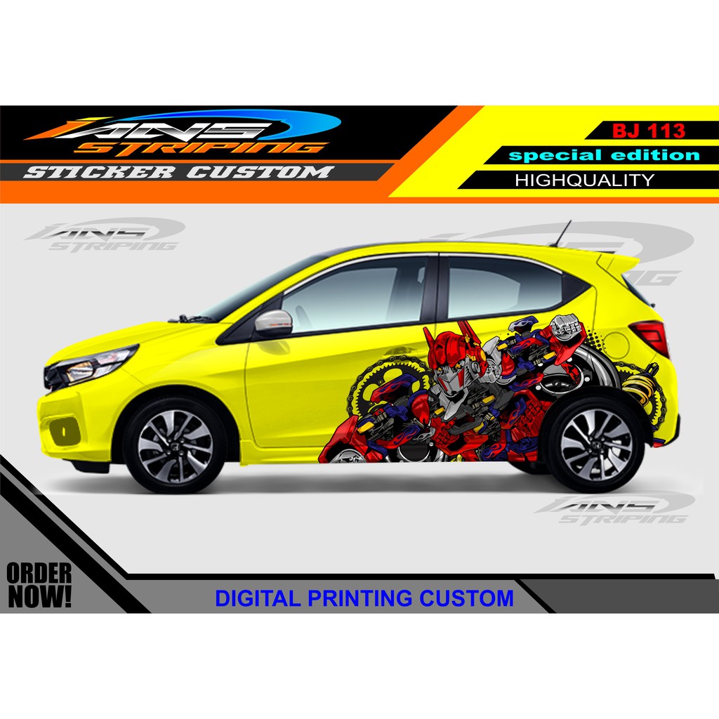 STICKER HONDA BRIO / PROMO STIKER MOBIL AGYA AYLA / STICKER HONDA JAZZ / STICKER DECAL MOBIL BRIO