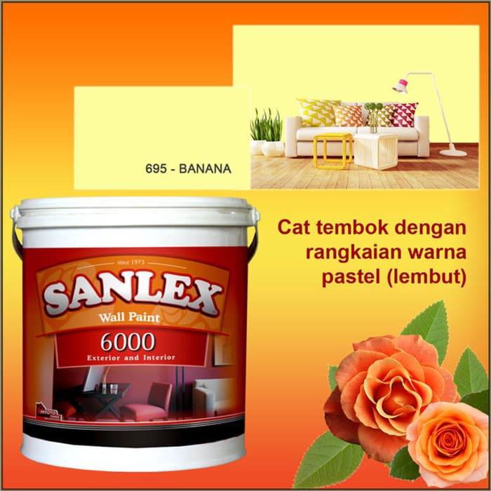 Cat Tembok SANLEX 6000 - Warna 695 BANANA Galon 5 kg