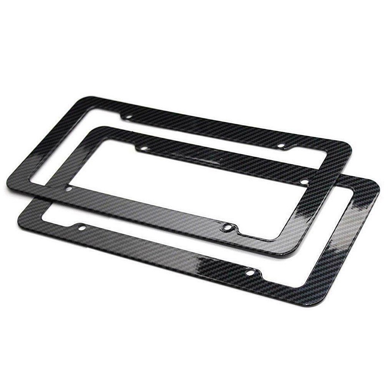 (LUCKID) 1pc Frame Plat Nomor Bahan Carbon Fiber Warna Hitam