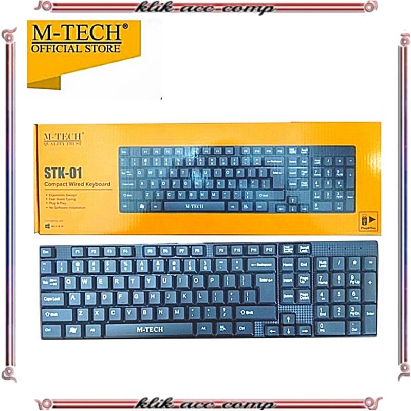 Keyboard usb m tech stk 01 / keyboard pc / keyboard usb kabel