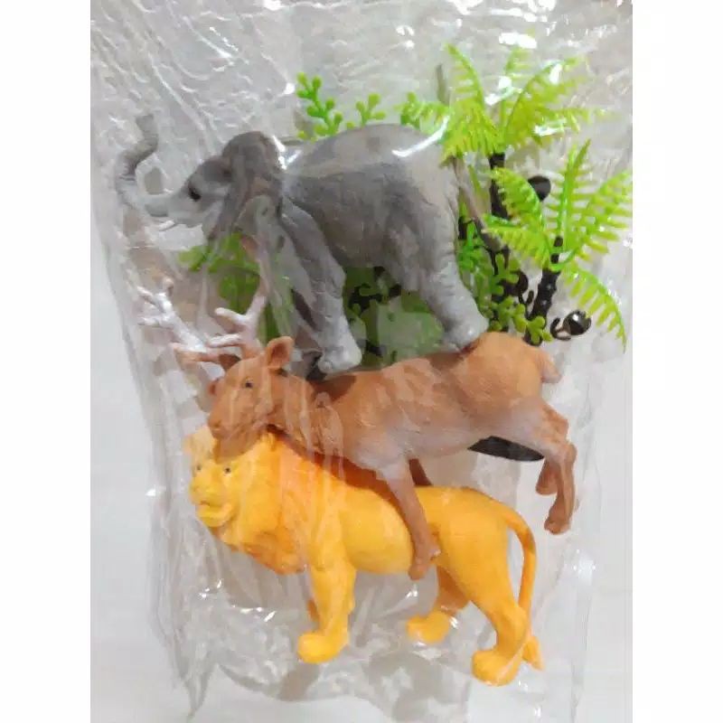 Mainan Hewan/ Set 3 Hewan Zoo The World of Animals OCT201 - Mainan Figure Miniatur