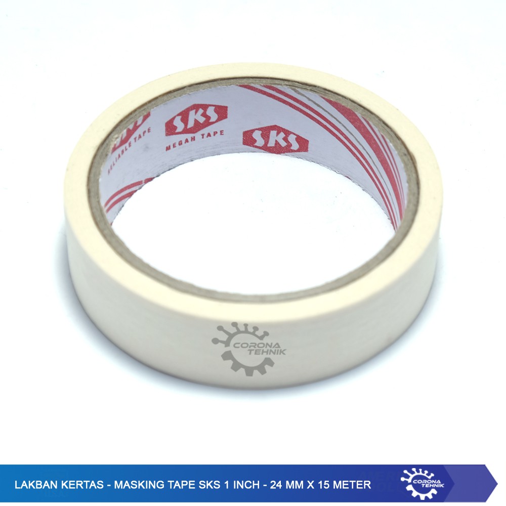 

Lakban Kertas - Masking Tape SKS 1 Inch - 24 mm x 15 Meter