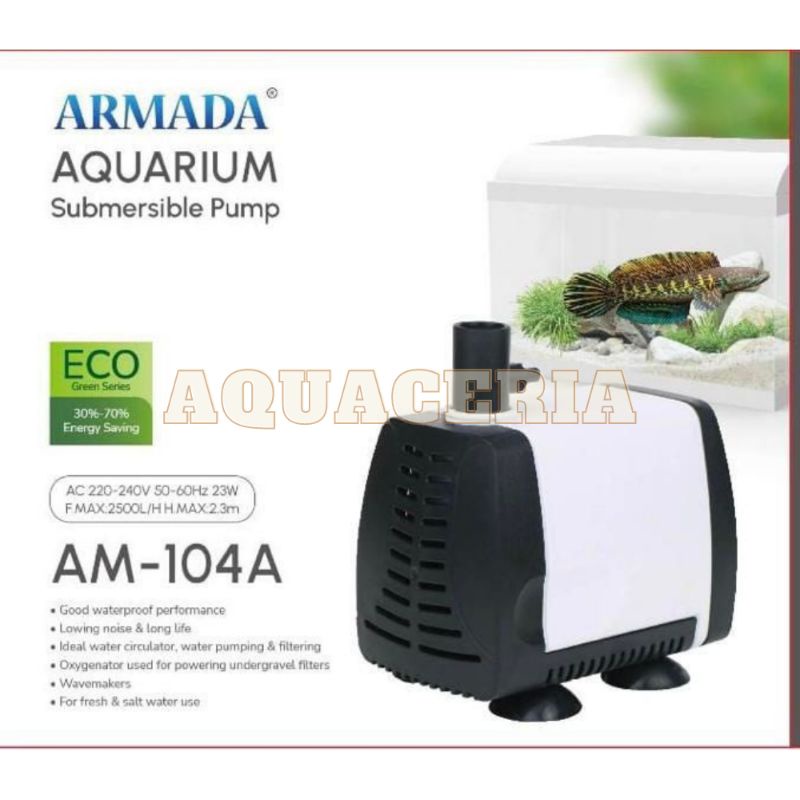 Pompa Celup Aquarium Kolam ARMADA AM-104A Mesin pompa air High Quality 2500L/H