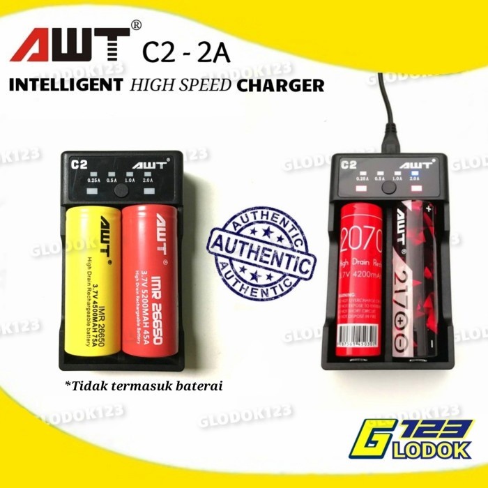 Charger Baterai AWT C2 Universal Battery Charger FAST CHARGING 2A