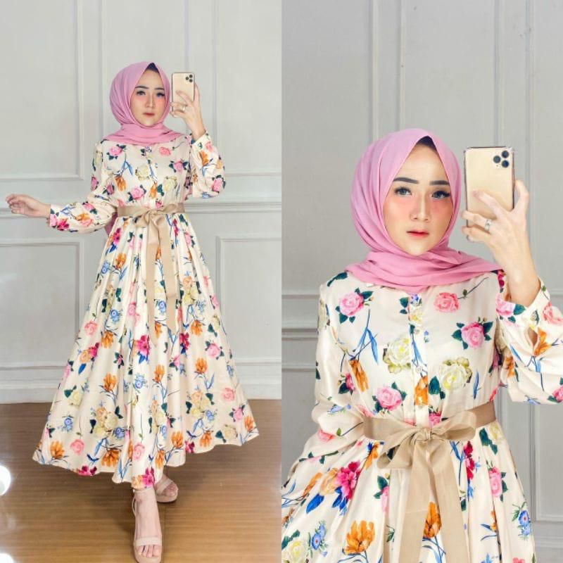 prita maxi, Dress bunga import premium, gamis murah, dress busui, dress vintage, gamis bangkok