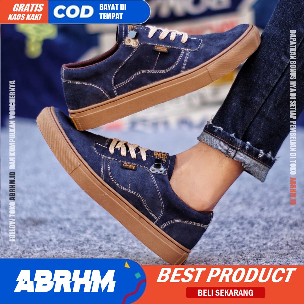 ABRHM X GORDON Sepatu Sneaker Pria Sepatu Pria Casual  Sepatu Sneakers Pria Cowok/ kulit Asli Suede Sepatu Kasual Gaya Keren kekinian Terlaris