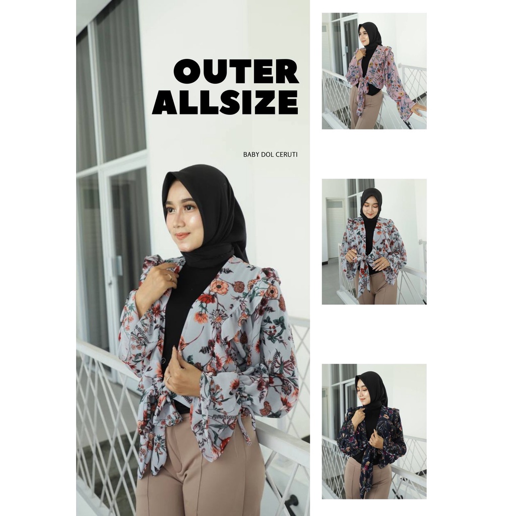 OUTER ALLSIZE LENGAN PANJANG BAHAN BABY DOL CERUTI
