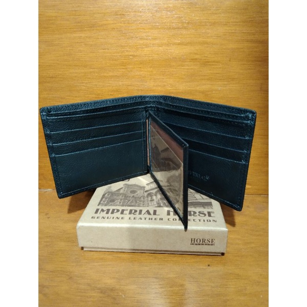 dompet kulit lipat dua model plat