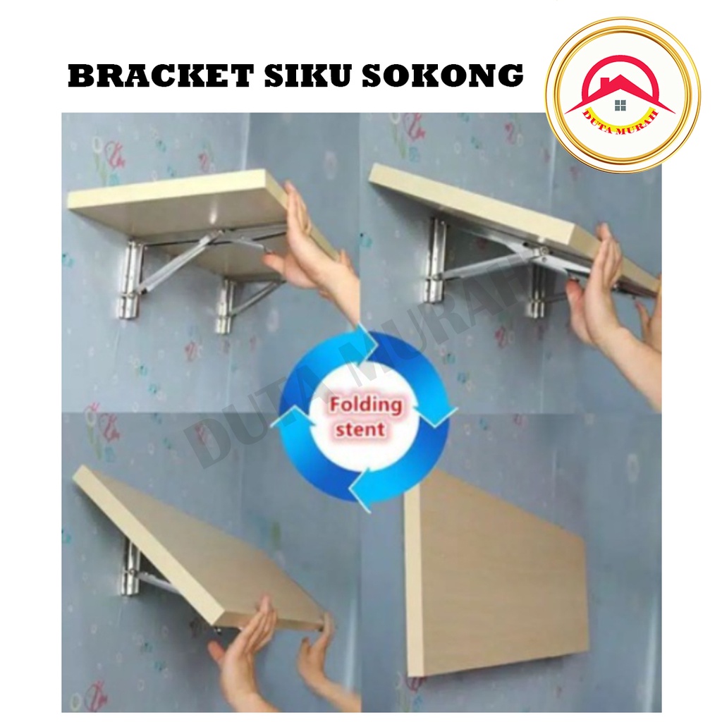 Engsel Ambalan Lipat / Siku Rak Lipat / Braket Siku Rak Lipat isi 1 set (2pcs) 40 cm / 45 cm / 50 cm