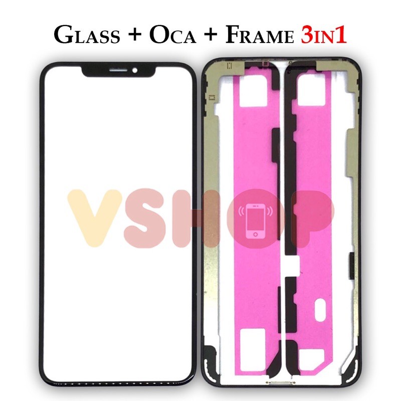 GLASS LCD - KACA TOUCHSCREEN - OCA - FRAME 3IN1 IP XS MAX