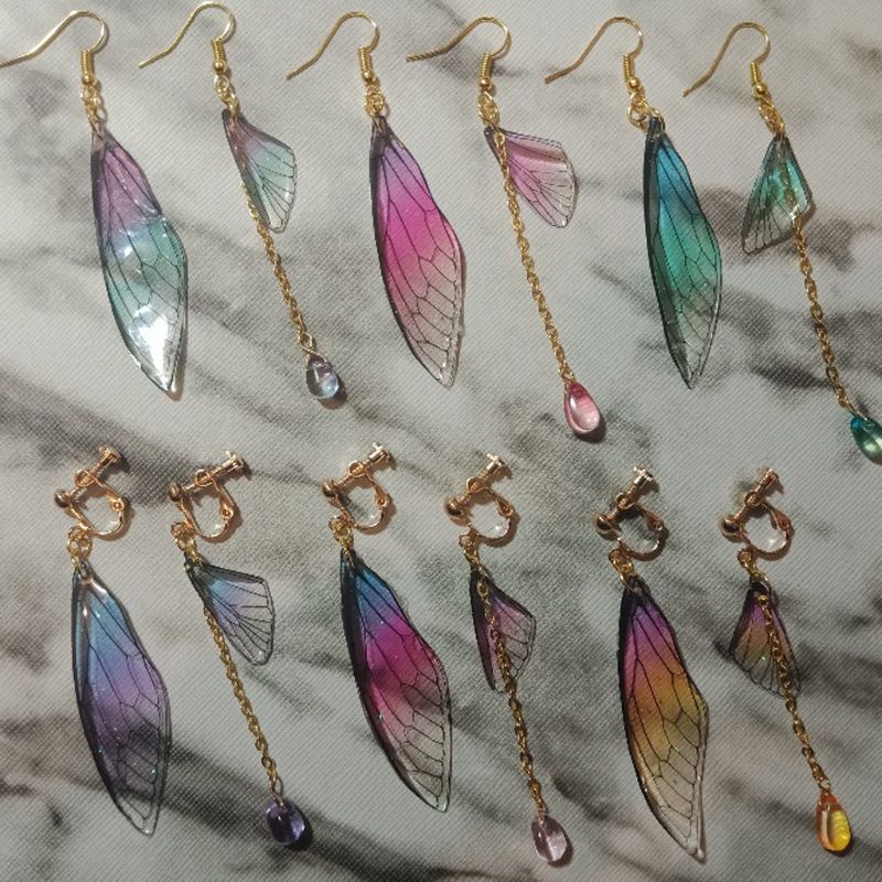 Siy Anting Tusuk Gantung Desain Capungkupukupusayap Handmade Untuk Wanita