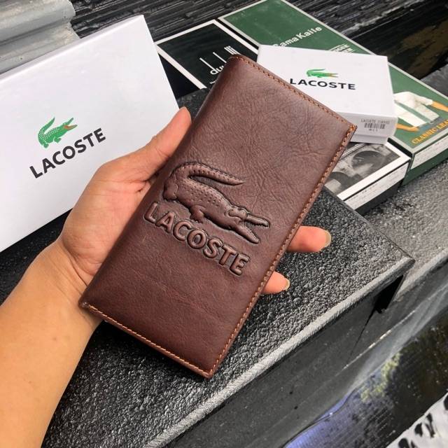 DOMPET LACOSTE MODEL PANJANG 100% KULIT ASLI TAHAN BAKAR