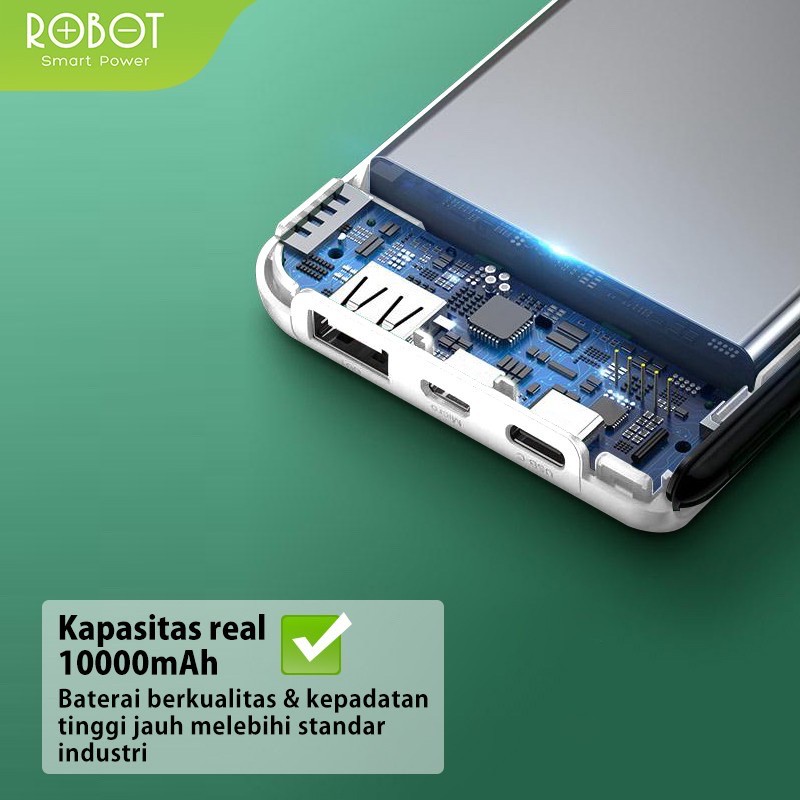 POWERBANK ROBOT ( RT21 20000mah )  RT100Q  RT130  RT170  RT180 10000mah DUAL INPUT PLUS DUAL OUTPUT